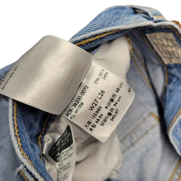 Levi's Women 501  Distressed Jeans Size 27 High Rise Button Fly Red Tab - Picture 3 of 11